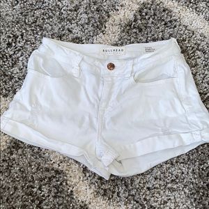 White jean shorts
